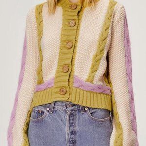 For Love & Lemons Crystal Colorblock Cardigan